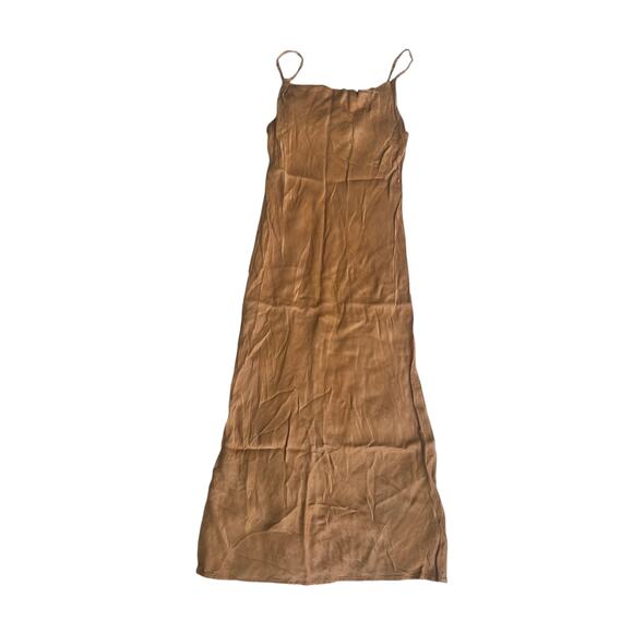 Anthropologie Bl^nk London Camel Midi Slip Dress - Picture 1 of 10